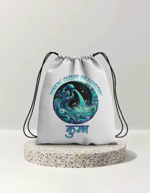 Kumbha Vibes – Zodiac Drawstring Bag