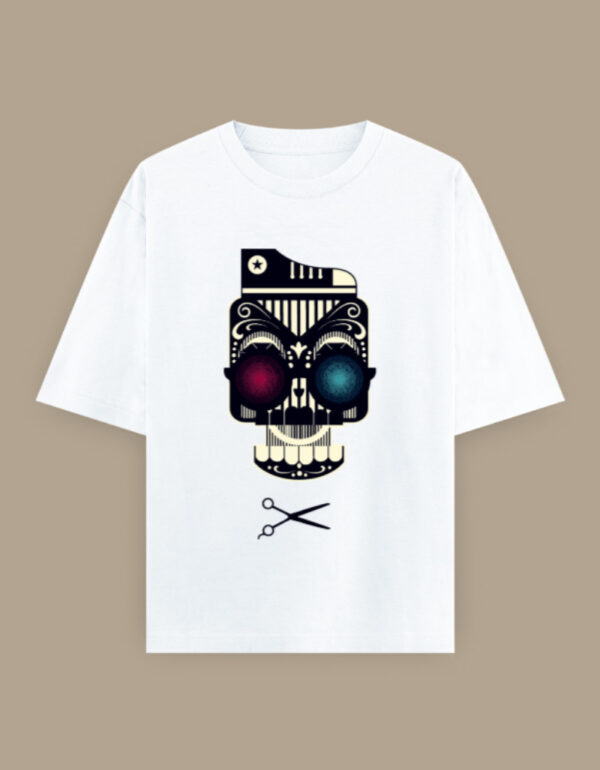 "Psycho Pop Skull" – Oversized Graphic T-Shirt