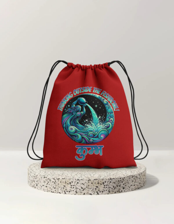 Kumbha Vibes – Zodiac Drawstring Bag