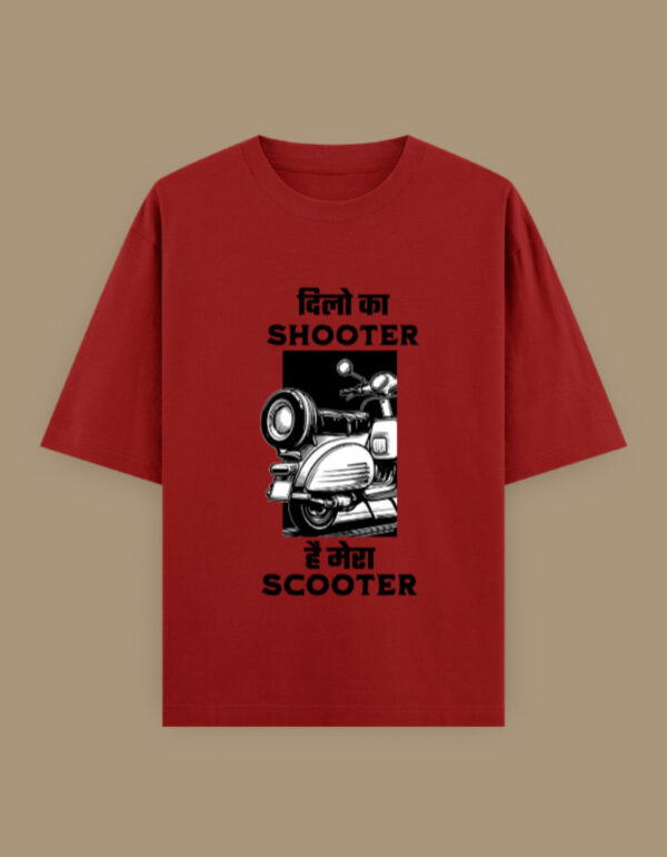 "Scooter Shooter" – Hindi Quote Oversized T-Shirt